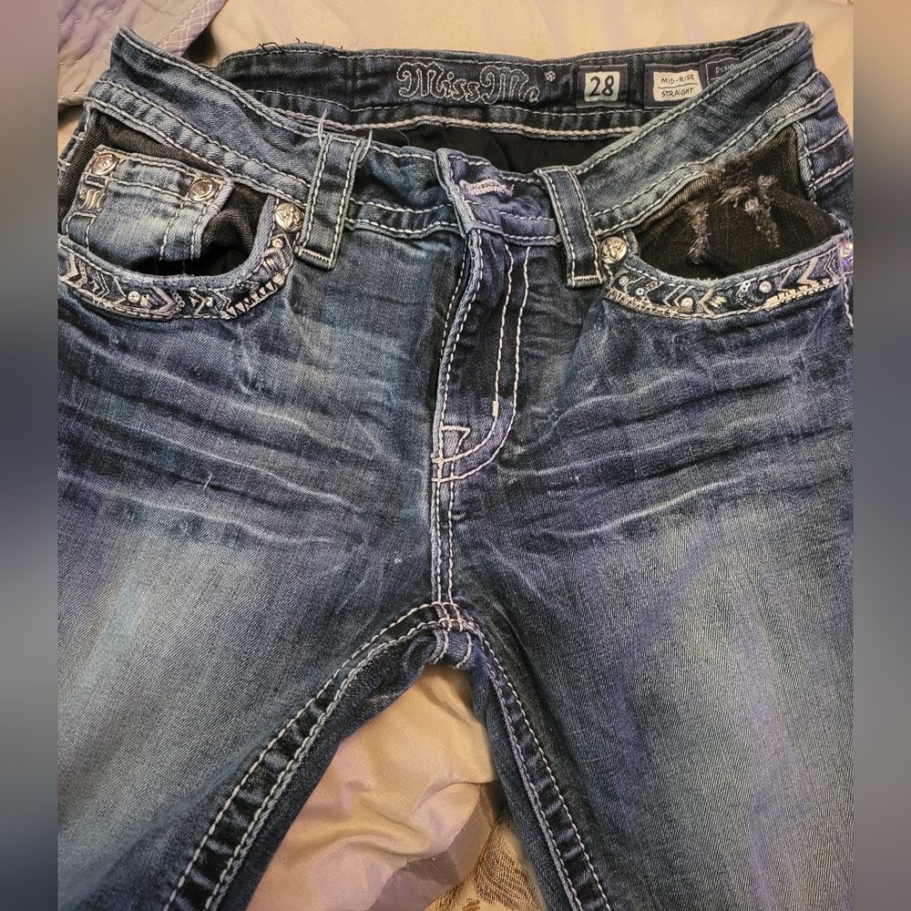 Womens Miss Me Mid Rise Straight size 28